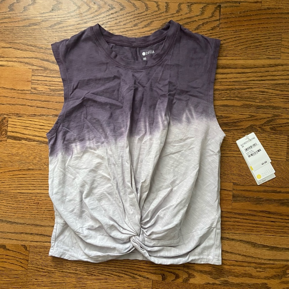 Zella Girls XS Tank Ombré Grey and Navy New With Tags